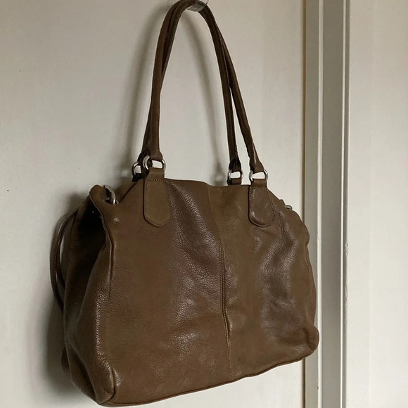 Mila Paoli Brown Leather Handbag Silver Hardware - Picture 6 of 15